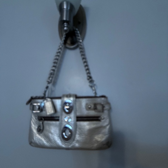 Rare Coach Legacy Leather Bridget Metallic Silver Shoulder Bag - Picture 12 of 13